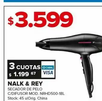 Carrefour Secador de pelo nalk & rey oferta