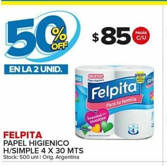 Papel higiénico felpita