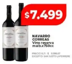 Supermayorista Vital Navarro correas vino reserva malb oferta