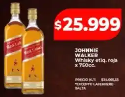 Supermayorista Vital Johnnie walker whisky etiq. roja oferta