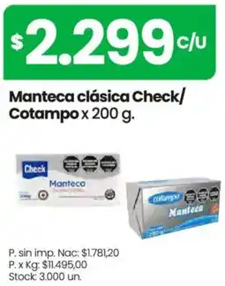 Changomas Check/ cotampo manteca clásica oferta