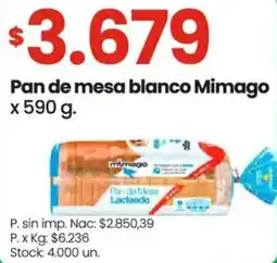 Changomas Mimago pan de mesa blanco oferta