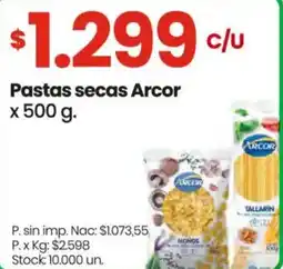 Changomas Arcor pastas secas oferta