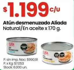 Changomas Aliada natural/en aceite atún desmenuzado oferta