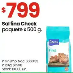Changomas Check sal fina paquete oferta