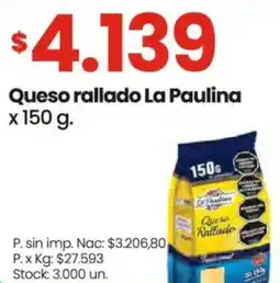Changomas La paulina queso rallado oferta