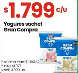 Changomas Gram compra yogures sachet oferta