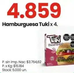Changomas Tuki hamburguesa oferta