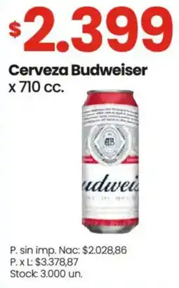 Changomas Budweiser cerveza oferta