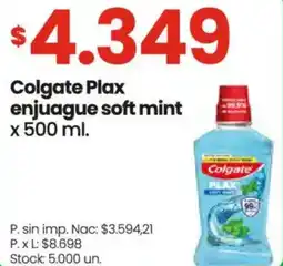 Changomas Colgate plax enjuague soft mint oferta