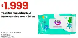 Changomas Soul baby toallitas húmedas con aloe vera oferta