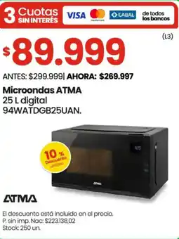 Changomas Atma microondas oferta