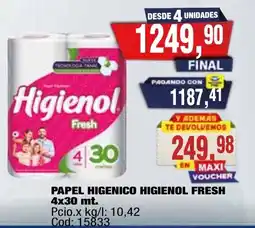 Maxiconsumo Higienol fresh papel higenico oferta