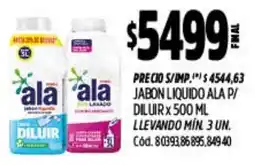 Supermercados Yaguar Ala jabon liquido p/ diluir oferta