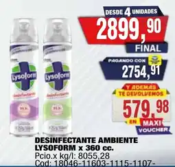 Maxiconsumo Lysoform desinfectante ambiente oferta