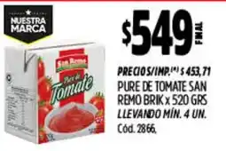 Supermercados Yaguar San remo pure de tomate brik oferta