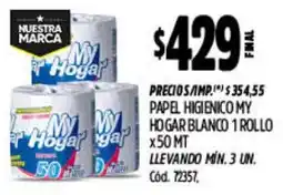 Supermercados Yaguar My whogar papel higienico blanco oferta