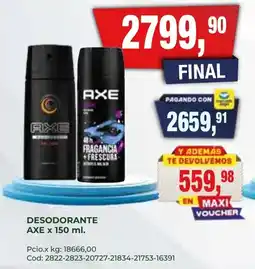 Maxiconsumo Axe desodorante oferta