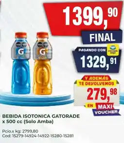 Maxiconsumo Gatorade bebida isotonica oferta