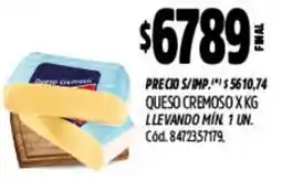 Supermercados Yaguar Cremoso queso oferta