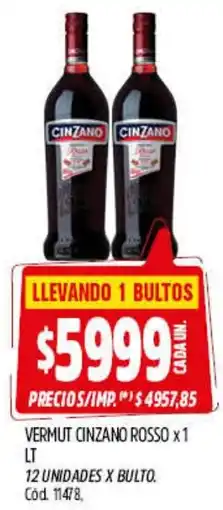 Supermercados Yaguar Cinzano vermut rosso oferta