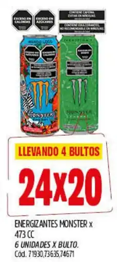 Supermercados Yaguar Monster energizantes oferta