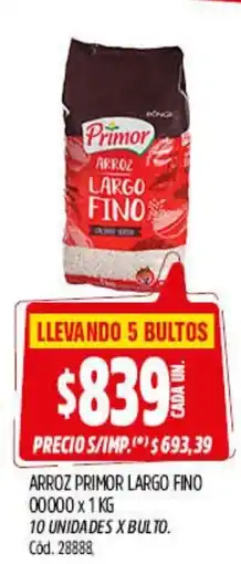 Supermercados Yaguar Primor largo arroz fino 00000 oferta