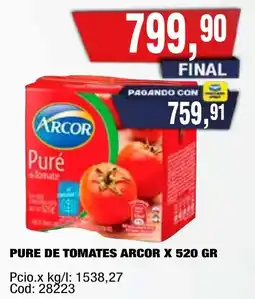 Maxiconsumo Arcor pure de tomates oferta