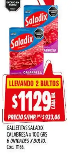 Supermercados Yaguar Saladix galletitas calabresa oferta