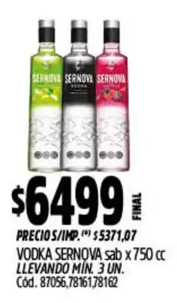 Supermercados Yaguar Sernova vodka sab oferta