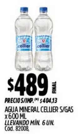 Supermercados Yaguar Cellier agua mineral s/gas oferta