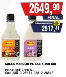 Maxiconsumo Marolio salsa vs sab oferta