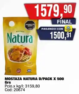 Maxiconsumo Natura mostaza d/pack oferta