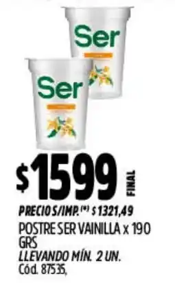 Supermercados Yaguar Ser postre vainilla oferta