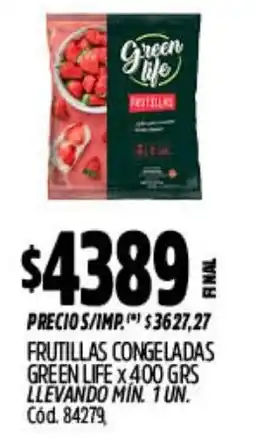 Supermercados Yaguar Green life frutillas congeladas oferta