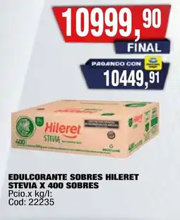 Maxiconsumo Hileret stevia edulcorante sobres oferta