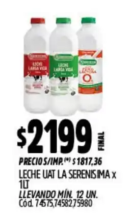 Supermercados Yaguar La serenisima leche uat oferta