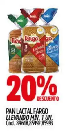 Supermercados Yaguar Fargo pan lactal oferta