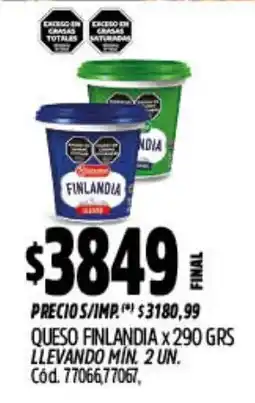 Supermercados Yaguar Finlandia queso oferta