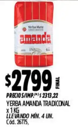 Supermercados Yaguar Amanda yerba tradiconal oferta