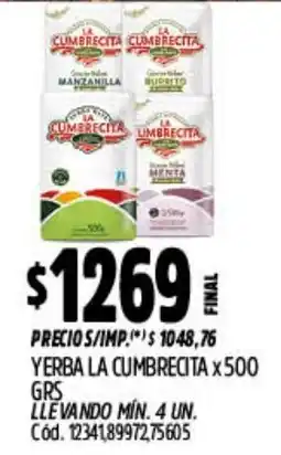Supermercados Yaguar La cumbrecita yerba oferta