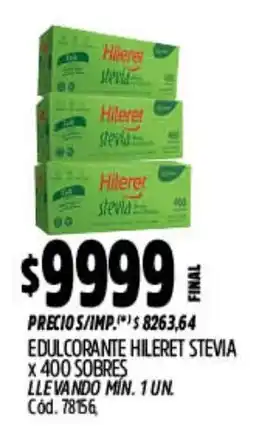 Supermercados Yaguar Hileret stevia edulcorante oferta