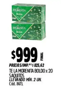 Supermercados Yaguar La morenita té boldo oferta