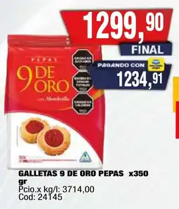 Maxiconsumo 9 de oro galletas pepas oferta