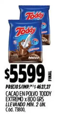 Supermercados Yaguar Toddy cacao en polvo extremo oferta