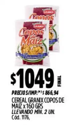 Supermercados Yaguar Copos de maiz cereal granix oferta