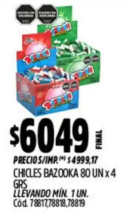 Supermercados Yaguar Bazooka chicles oferta