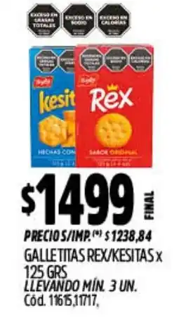 Supermercados Yaguar Rex/Kesitas galletitas oferta