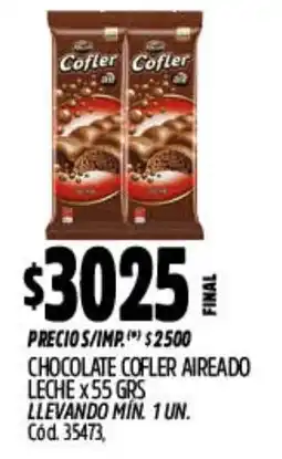 Supermercados Yaguar Cofler chocolate aireado leche oferta