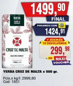 Maxiconsumo Cruz de malta yerba oferta